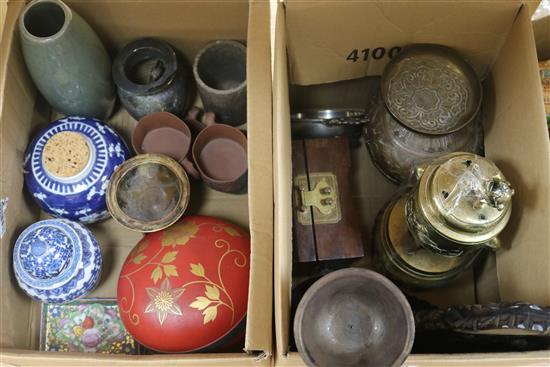 Mixed metalware and Oriental ceramics